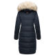 Marikoo Schneesternchen ladies long winter hooded quilted jacket Navy-Gr.S