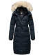 Marikoo Schneesternchen ladies long winter hooded quilted jacket Navy-Gr.M