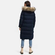 Marikoo Schneesternchen ladies long winter hooded quilted jacket Navy-Gr.L
