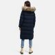 Marikoo Schneesternchen ladies long winter hooded quilted jacket Navy-Gr.L