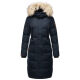 Marikoo Schneesternchen ladies long winter hooded quilted jacket Navy-Gr.L