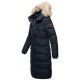 Marikoo Schneesternchen ladies long winter hooded quilted jacket Navy-Gr.L