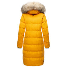 Marikoo Schneesternchen ladies long winter hooded quilted jacket Gelb-Gr.XS