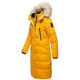 Marikoo Schneesternchen ladies long winter hooded quilted jacket Gelb-Gr.XS