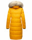 Marikoo Schneesternchen Damen lange Winter Steppjacke mit Kapuze Gelb XXL - Gr. 44