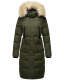 Marikoo Schneesternchen ladies long winter hooded quilted jacket Olive-Gr.XS