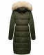 Marikoo Schneesternchen ladies long winter hooded quilted jacket Olive-Gr.XS