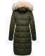 Marikoo Schneesternchen ladies long winter hooded quilted jacket Olive-Gr.S