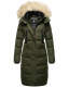 Marikoo Schneesternchen ladies long winter hooded quilted jacket Olive-Gr.M