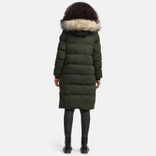 Marikoo Schneesternchen ladies long winter hooded quilted jacket Olive-Gr.L