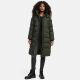 Marikoo Schneesternchen ladies long winter hooded quilted jacket Olive-Gr.L