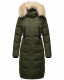 Marikoo Schneesternchen ladies long winter hooded quilted jacket Olive-Gr.L