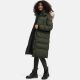 Marikoo Schneesternchen ladies long winter hooded quilted jacket Olive-Gr.L