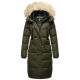 Marikoo Schneesternchen ladies long winter hooded quilted jacket Olive-Gr.L