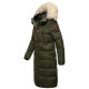 Marikoo Schneesternchen ladies long winter hooded quilted jacket Olive-Gr.L