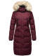 Marikoo Schneesternchen ladies long winter hooded quilted jacket Wein-Gr.M