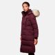 Marikoo Schneesternchen Damen lange Winter Steppjacke mit Kapuze Weinrot XXL - Gr. 44