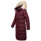 Marikoo Schneesternchen Damen lange Winter Steppjacke mit Kapuze Weinrot XXL - Gr. 44