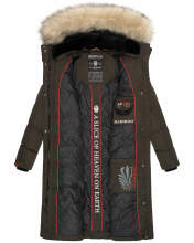 Marikoo Schneesternchen ladies long winter hooded quilted jacket Anthr.-Gr.XS