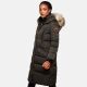 Marikoo Schneesternchen Damen lange Winter Steppjacke mit Kapuze Anthrazit XS - Gr. 34