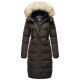 Marikoo Schneesternchen Damen lange Winter Steppjacke mit Kapuze Anthrazit XS - Gr. 34