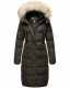 Marikoo Schneesternchen Damen lange Winter Steppjacke mit Kapuze Anthrazit XL - Gr. 42