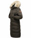 Marikoo Schneesternchen Damen lange Winter Steppjacke mit Kapuze Anthrazit XL - Gr. 42