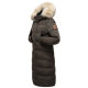 Marikoo Schneesternchen Damen lange Winter Steppjacke mit Kapuze Anthrazit XL - Gr. 42