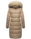 Marikoo Schneesternchen ladies long winter hooded quilted jacket Taupe-Gr.M