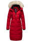 Marikoo Schneesternchen ladies long winter hooded quilted jacket Rot-Gr.XS