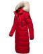 Marikoo Schneesternchen Damen lange Winter Steppjacke mit Kapuze Rot XL - Gr. 42
