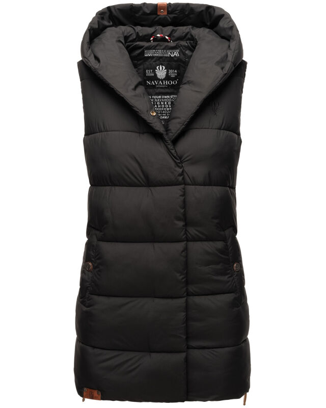 Navahoo Madilynaa Damen Winter Weste mit Steppung Schwarz