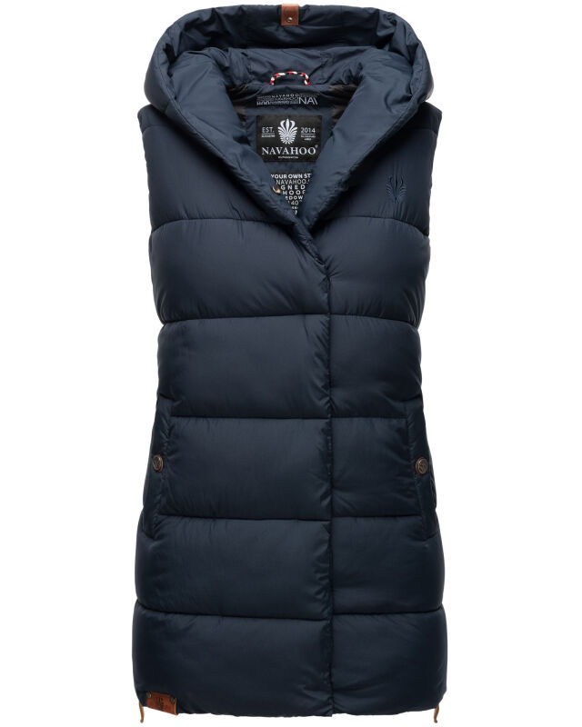 Navahoo Madilynaa Damen Winter Weste mit Steppung Navy
