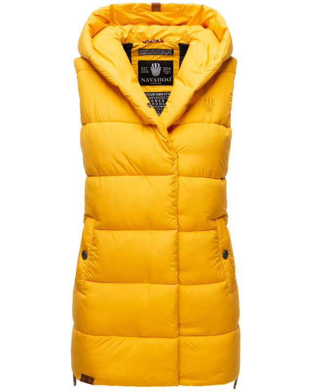 Navahoo Madilynaa Damen Winter Weste mit Steppung Gelb S - Gr. 36