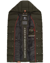 Navahoo Madilynaa Damen Winter Weste mit Steppung Dark Olive S - Gr. 36