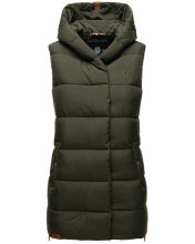 Navahoo Madilynaa Damen Winter Weste mit Steppung Dark Olive M - Gr. 38