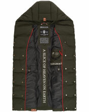 Navahoo Madilynaa Damen Winter Weste mit Steppung Dark Olive L - Gr. 40
