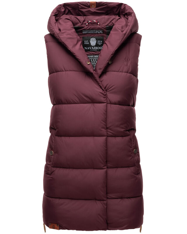 Navahoo Madilynaa Damen Winter Weste mit Steppung Weinrot