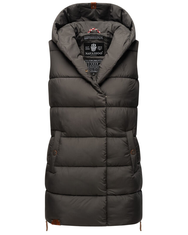 Navahoo Madilynaa Damen Winter Weste mit Steppung Anthrazit S - Gr. 36