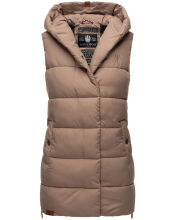 Navahoo Madilynaa Damen Winter Weste mit Steppung Dark Taupe XL - Gr. 42