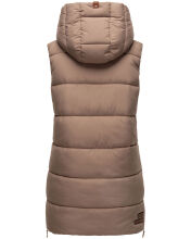 Navahoo Madilynaa Damen Winter Weste mit Steppung Dark Taupe XL - Gr. 42