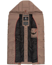 Navahoo Madilynaa Damen Winter Weste mit Steppung Dark Taupe XL - Gr. 42