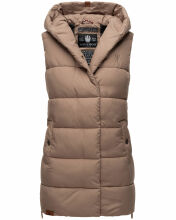 Navahoo Madilynaa Damen Winter Weste mit Steppung Dark Taupe XXL - Gr. 44