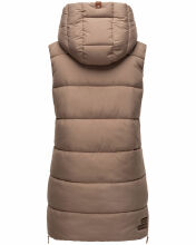 Navahoo Madilynaa Damen Winter Weste mit Steppung Dark Taupe XXL - Gr. 44