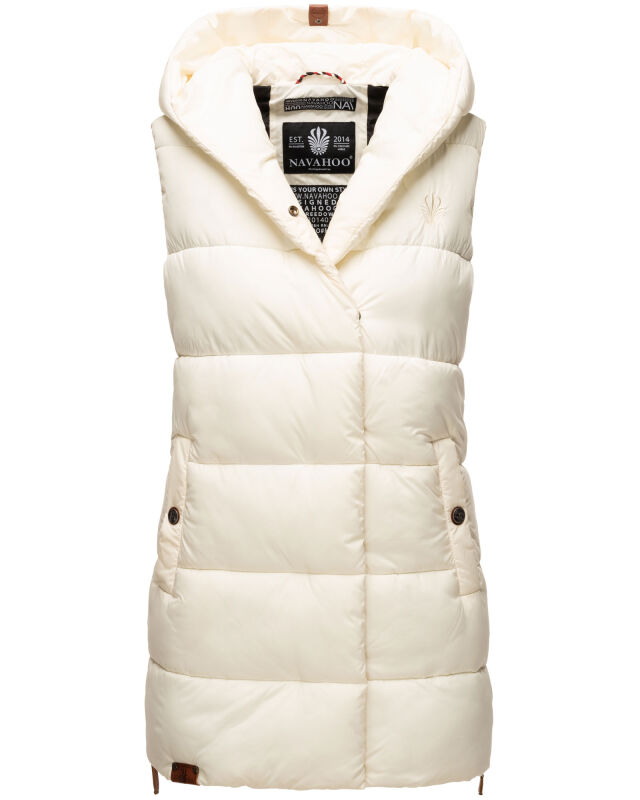 Navahoo Madilynaa Damen Winter Weste mit Steppung Offwhite