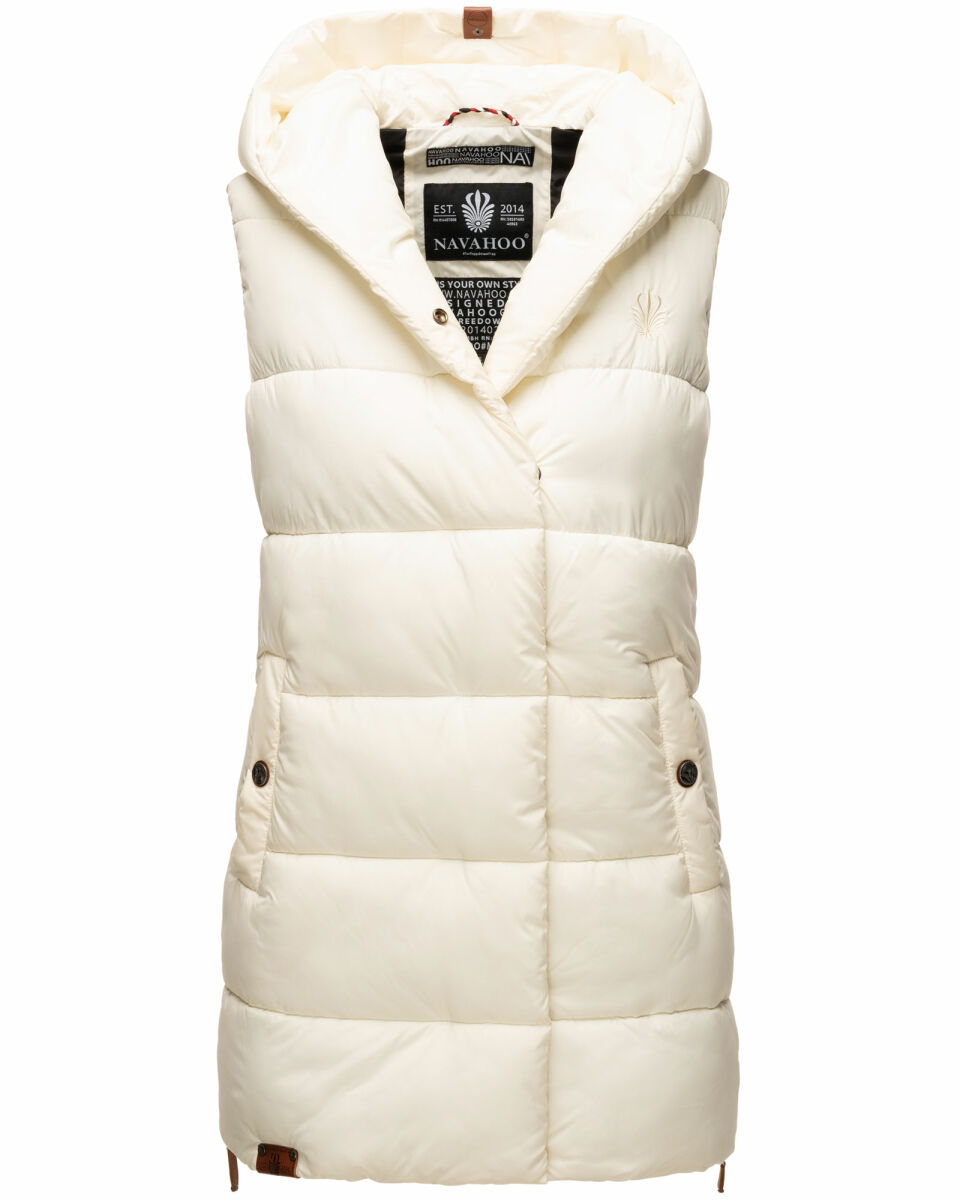 Navahoo Madilynaa Damen Winter Weste mit Steppung Offwhite XL - Gr. 42