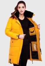 Marikoo Streliziaa ladies long winter quilted jacket fur collar