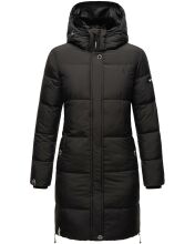 Marikoo Streliziaa ladies long winter quilted jacket fur collar Schwarz-Gr.XS