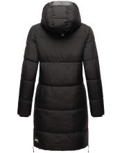 Marikoo Streliziaa ladies long winter quilted jacket fur collar Schwarz-Gr.S