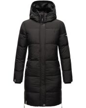 Marikoo Streliziaa ladies long winter quilted jacket fur collar Schwarz-Gr.XXL